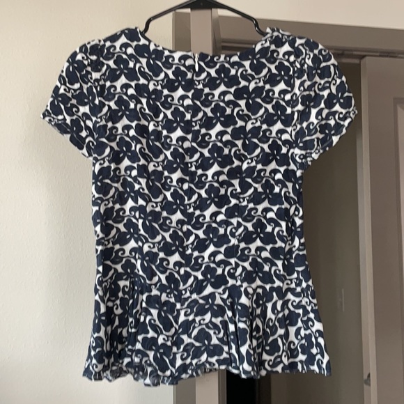 Navy & white designed top - Picture 5 of 6